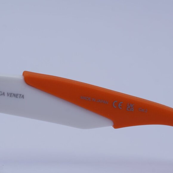 Bottega Veneta BV1232S 004 Sunglasses Ivory/Orange Rectangle Frame, Brown Lenses - Picture 8 of 11